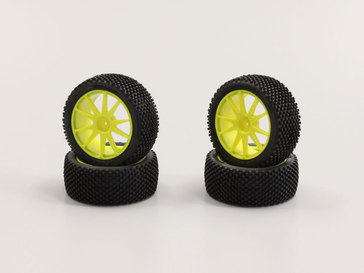 IHTH02Y Micro Bock Tire with White Wheel (Yellow IHTH02Y  - KYOSHO RC